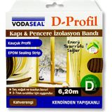 4 Adet Vodaseal Kapı Pencere Bandı D Profil 6,25 mt Kahverengi
