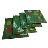 4 Adet Yeniyıl Yılbaşı Desenli Kırlent Kılıfı,Yılbaşı Temalı Home Kırlent Kılıfı,Dekoratif Yastık Kılıfı 40x40 (Yeşil Çam Desenli)