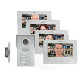 4 Aile Evi Wifi Görüntülü Kapı İnterkom Sistemi, 7 İnç İç Mekan Monitörleri, Kameralı Ve Kapı Açıcılı 4 Kablolu Dış Ünite