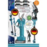 +4 Akülü BA01061B V598/21V Şarjlı 15CM Budama Testeresi ve 30MM Bağ Makası Budama Makası , Dal Budama Kesme Bıçkı Makinesi