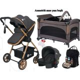4 Baby 5Li Set Travel Sistem Bebek Araba Puset Asansörlü Anne Yanı Oyun Parkı Beşik Çanta Yagmurluk
