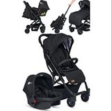 4 Baby Drone Siyah Sky Kabin Travel Sistem Bebek Arabası siyah-siyah