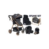 4 Baby Efsane 5'li Set Travel Bebek Arabası Puset Esse Oto koltuğu Beşik Termal Çanta Yağmurluk