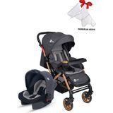 4 Baby Travel Sistem Çift Yönlü Bebek Arabası Ayak Örtülü + Yağmurluk Ilk Adım Bebe - Antrasit