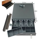 4 Banknot Gözlü Masa Altı Montaj Askılı, Pos Bağlantılı, Anahtardan Açılır Para Çekmecesi 33,5X38X9CM