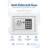 4 Berry 17EIJ Dijital Şifreli Elektronik Kasa – Metal Gövdeli, Duvara Sabitlenebilir Güvenlik Kasası Beyaz