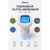 4 Berry 4Berry Taşınabilir Fotoğraf Çekebilen Dijital Mikroskop 1000x – 2.4” IPS Ekran, 2 MP Kamera, 8 LED Işık, Type-C Şarjlı Beyaz