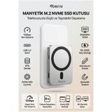 4 Berry Manyetik M.2 NVMe Telefon SSD Kutusu 10Gbps USB-C Telefon, Tablet ve Bilgisayar Uyumlu Harici SSD