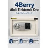 4 Berry TC-002 Akıllı Elektronik Kasa, Şifreli Çelik Para Kasası, Acil Durum Anahtarlı ve Sabitlenebilir Güv