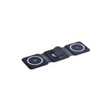 4 Berry W07B Siyah 3 in 1 Manyetik Kablosuz Şarj Standı – iPhone, AirPods, Apple Watch