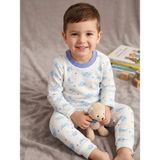 4 Best Brand Bulutlu Ay Erkek Çocuk Pijama Takımı - Mavi - 2 Yaş