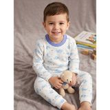 4 Best Brand Bulutlu Ay Erkek Çocuk Pijama Takımı - Mavi - 3 Yaş