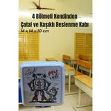 4 Bölmeli Beslenme Kabı Gri Renk - Belirtilmemiş - Renkli3
