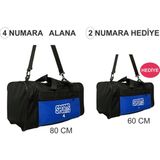 4 Bölmeli Valiz Seyahat Spor El Çantası Battal Boy 80 cm + 60 cm 2ADET - Mavi