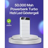 4 Cihazı Aynı Anda Şarj Edebilen Güçlü Powerbank 50000 mAh