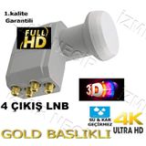 4 Çıkışlı Hd 3D 4K Uyumlu Lnb Dörtlü Elenbi Elenbe Uydu Anten Çan