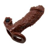 4 cm Uzatmalı Titreşimli Tırtıklı Penis Kılıfı - BDM1610