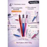4 Colors Shine 3'Lü Set-2 Tükenmez Kalem – 4 Renkli Kalem (Mavi, Siyah, Kırmızı, Yeşil)