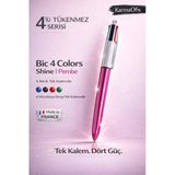 4 Colors Shine Çok Renkli Tükenmez Kalem Pembe