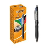 4 Colours Grip Pro Tükenmez Kalem 12'li Kutu, Kauçuk Tutacak, 1.0mm Uç, Tek Kalemde Mavi, Kırmızı, Yeşil ve Siyah Renkler - Standart