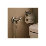 4 Çubuk Paslanmaz Krom Taharet Musluğu (Aç-Kapa) 5 Yıl Garantili + 3/8 - 3/8 50 Cm Flex Hortum Hediyelii