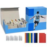 4 Destekçili Ticaret Kartları için Kart Güverte Kutusu, 10 Renkli Bölücü ile 1800+ TCG Kart Saklama Kutusu, Su Geçirmez Manyetik Kapatma Kartı Güverte Kılıfı Magic Commander TCG YuGiOh Spor Futbol