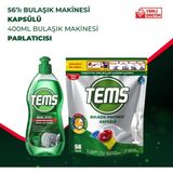 4 Etkili Bulaşık Makinesi Kapsülü 56'lı + Tems Bulaşık Makinesi Parlatıcı 400 ml