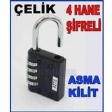 4 Haneli Şifreli Çelik Asma Çanta Bavul Kilidi