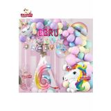 4 Harfli 6 Yaş Unicorn Temalı Iyi Ki Doğdun Makaron Balon Doğum Günü Parti Kutlama Seti Süsü, 89885447853