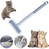 4 In 1 Kedi Köpek Tüy Toplayıcı Fırça Halı Kumaş Koltuk Kıl Toz Pencere Temizleme Fırçası Silecek - 45 cm - Mavi - Beyaz