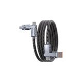 4 in 1 Şarj Kablosu Type-C to Type-C USB Lightning Uçlu Örgü 120W Şarj Kablosu Metal Uçlu