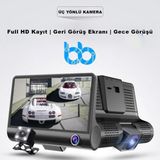 4 Inç Araç Içi Kamera, Full Hd 1080P Dvr Kayıt Cihazı, Geri Görüş ve Park Monitörü Bbdas