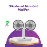 4 Kademeli Hız Ayarlı Usb Şarjlı Çift Taraflı Masaüstü Vantilatör FRTKGT25DYMUCZZZSP01FAN-4