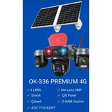 4 Kameralı 12Mp 4G Solar Sim Kartlı Çift Güneş Panelli Ok-336Premium4g Güvenlik Kamerası