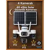 4 Kameralı 3 Ptz 4G Esim Solar Aov Güvenlik Kamerası Hieasy