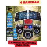 4 Kameralı 3 Ptz'li 12Mp Sim Kartlı Esim Güneş Enerjili Güvenlik Kamerası