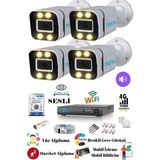 4 Kameralı 5 Mp Ultra Hd Sesli Renkli Güvenlik Kamera Seti Teico- 6405N