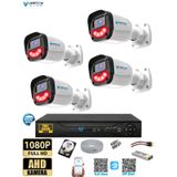 4 Kameralı Full HD Güvenlik Kamera Seti 1 TB HDD 5MP Gece Görüşlü (Siyah-Beyaz) Sabit İp Gerekmez