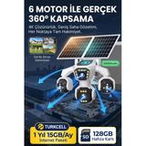 4 Kameralı - Güneş Enerjili + 16000 Mah. + E- Sim Destekli + 20Mp Güvenlik Kamerası Yapay Zeka Tc15