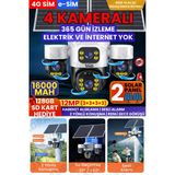 4 Kameralı Inox Modeli , 4g + E-sim, 2 Solar Panelli, Uzaktan İzleme , Hareket Takip , Alarm , Sesli Konuşma, 16000 Mah Batarya