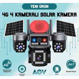 4 Kameralı Pulnix 3ptz 12MP 10X Zoom Aov 4g Çift Güneş Solar
