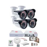 4 Kameralı Set 5Mp Full Hd Güvenlik Kamerası Seti - 1080P 6 Atom Led Gece Görüşlü Su Geçirmez Plastik Kasa Full Hd Güvenlik Kamerası