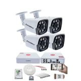 4 Kameralı Set Kadraj - 5Mp Sony Seculensli 1080P Full Hd Ahd Güvenlik Kamerası - Gece Görüşlü, 8 Ultra Warm Led, Colorvu Teknolojisi, Metal Al