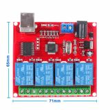 4 Kanal USB Röle Kontrol Modülü Bilgisayardan Cihaz Açma Kapama Hid USB