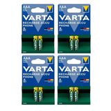 4 Kart 8 Adet - Kumanda Pili Varta 550mah Şarj Edilebilir Ince Aaa Pil
