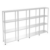 4 Katlı 4'Lü Galvaniz Çelik Raf - Depo, Arşiv, Kiler, Dosya, Market Rafı 43X60 Cm 250 Cm 0.70 Mm