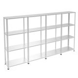 4 Katlı 4'Lü Galvaniz Çelik Raf - Depo, Arşiv, Kiler, Dosya, Market Rafı 59X75 Cm 250 Cm 1.00 Mm