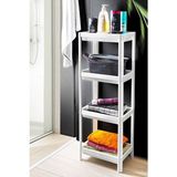 4 Katlı Banyo Rafı Mutfak Rafı Banyo Düzenleyici Şampuan Havluluk Deterjanlık Dolap Organizer Beyaz