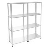 4 Katlı Duble Galvaniz Çelik Raf - Depo, Arşiv, Kiler, Dosya, Market Rafı 43X75 Cm 150 Cm 1.00 Mm