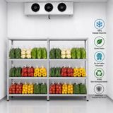 4 Katlı Duble Paslanmaz Krom Raf - Inox Soğuk Oda Rafı, Buzhane Rafı 43X60 Cm 150 Cm 0.70 Mm